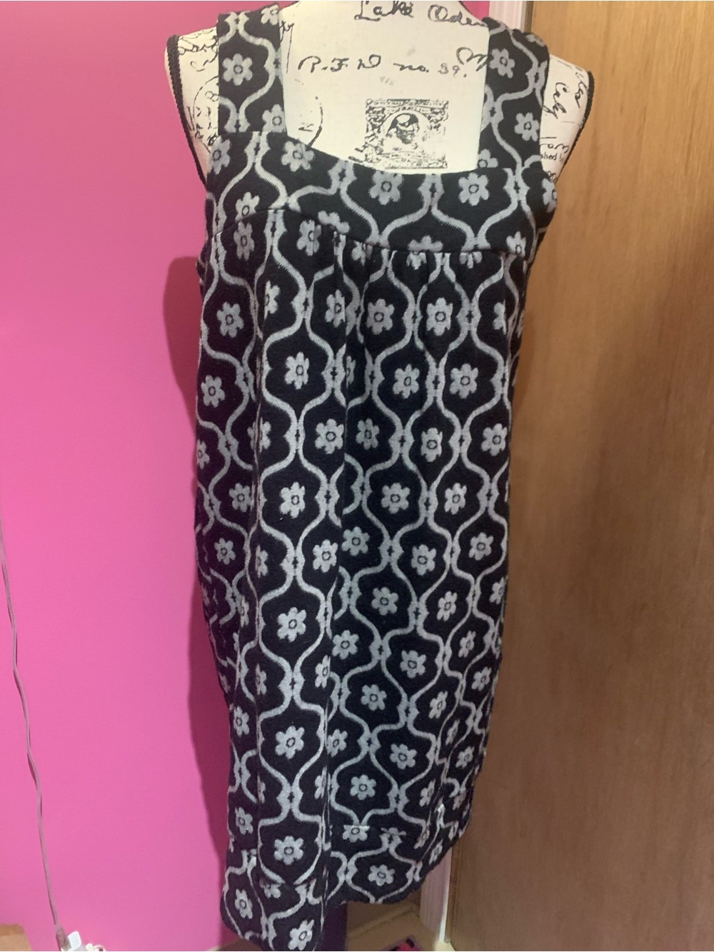 Vertigo Paris Black and White Floral Midi Dress
